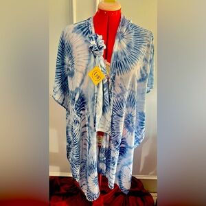 New Tie-Dye Kimono Cardigan Shrug & Hair Tie